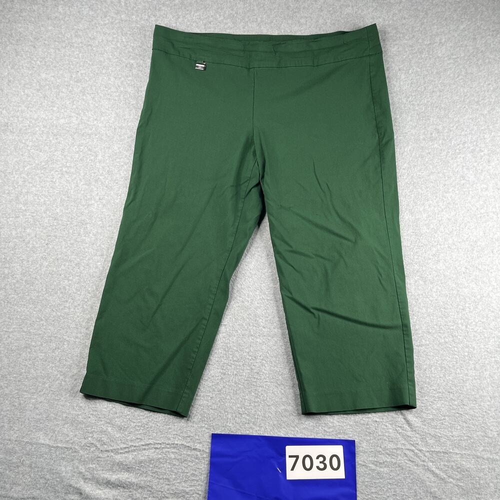 Alfani Crop Pants Womens Size 20W Green Stretch Casual Classic
